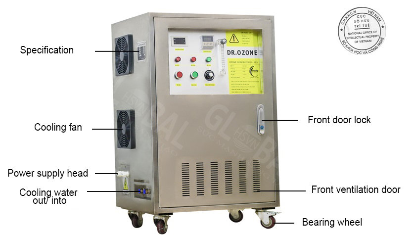 Dr.Ozone D20S Industrial Ozone Machine 20,000mg/h High Capacity Ozone Generator