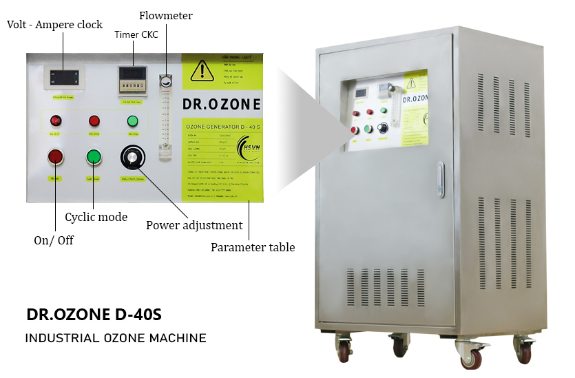 Dr.Ozone D40S Industrial Ozone Machine 40,000mg/h High Capacity Ozone Generator